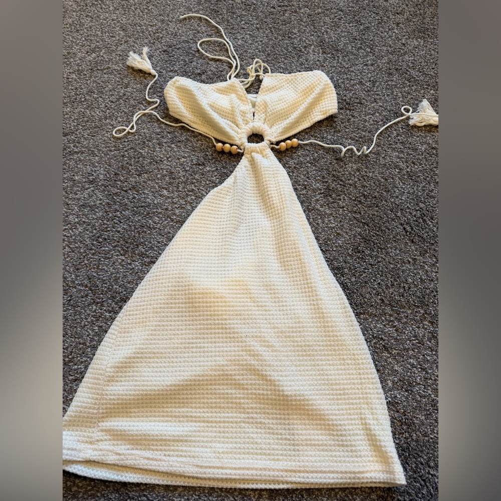 Backless halter top dress